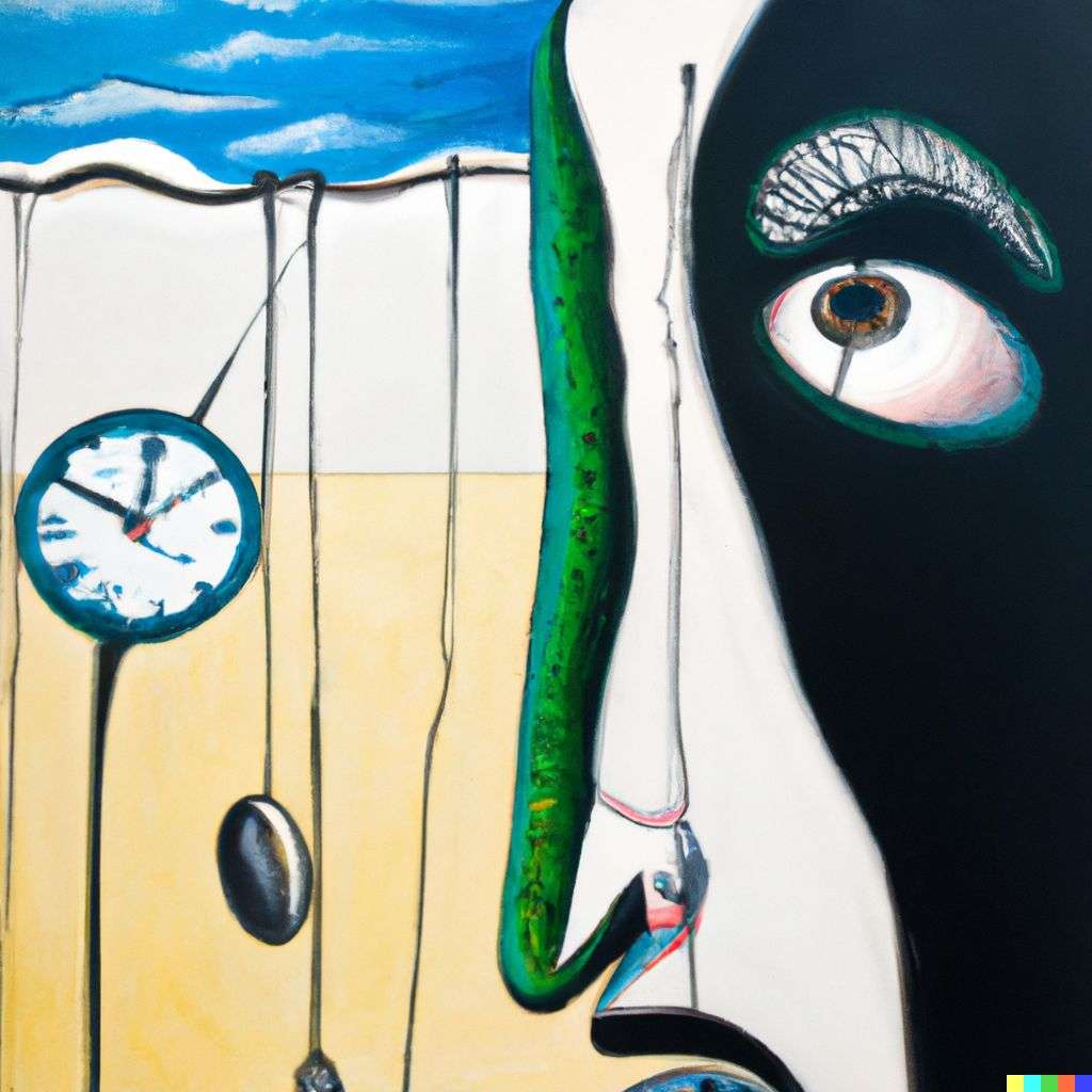 a representation of anxiety, painting by Salvador Dali